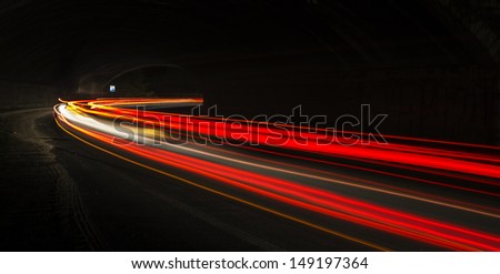 car lights at night. art image.