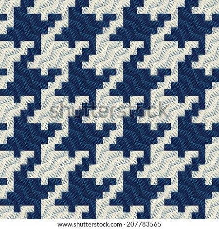 Ornate half toned textured houndstooth seamless pattern.
