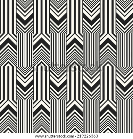 Monochrome Moiré Effect Textured Chevron Pattern