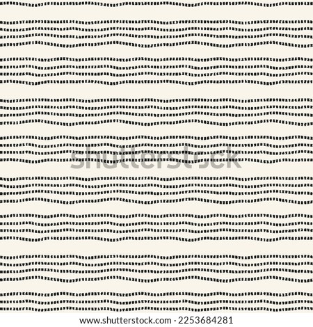 Monochrome Irregularly Dashed Textured Striped Pattern