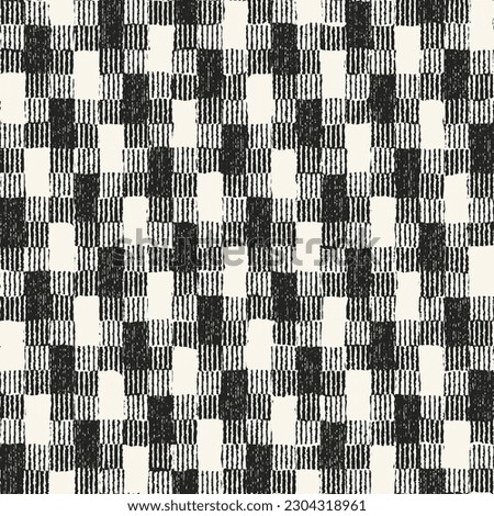 Monochrome Irregularly Woven Textured Juji Tsunagi Pattern