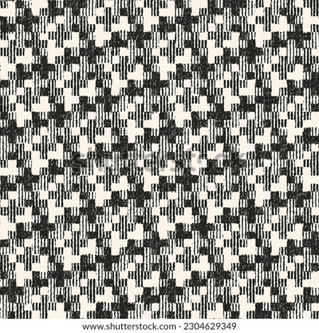 Monochrome Irregularly Woven Textured Juji Tsunagi Pattern