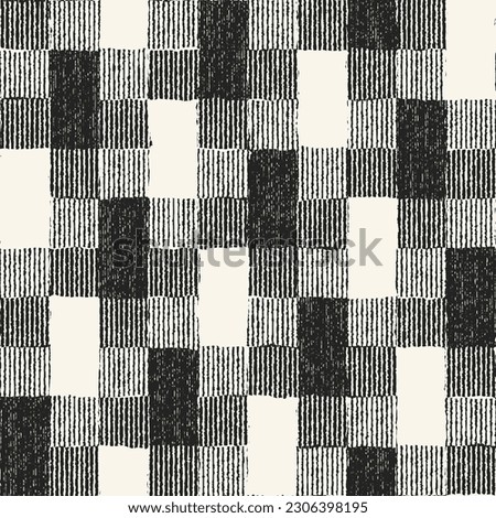 Monochrome Irregularly Woven Textured Juji Tsunagi Pattern