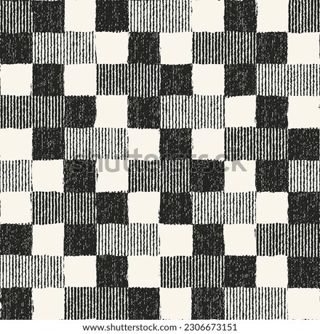 Monochrome Irregularly Woven Textured Juji Tsunagi Pattern