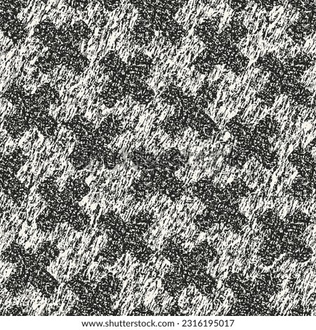 Monochrome Melange Textured Juji Tsunagi Pattern