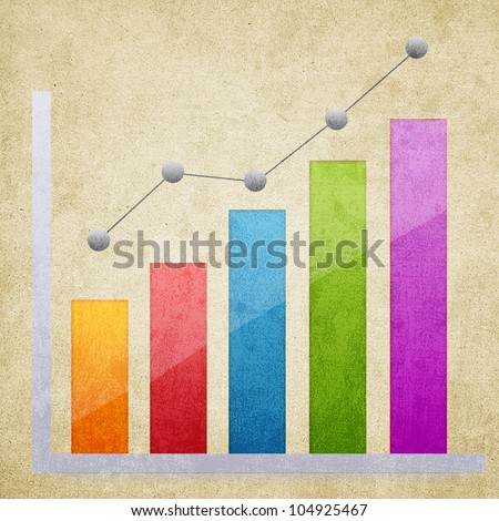 business graph on Grunge paper texture background