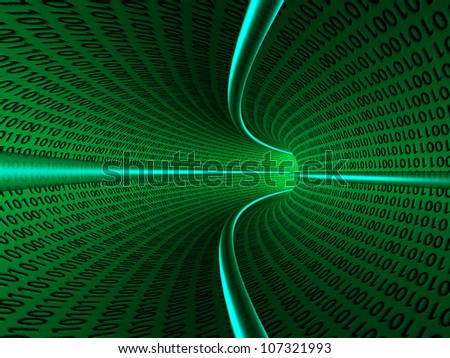 Binary code zeros and ones creating background in green
