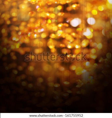 Golden crystal bokeh christmas abstract background