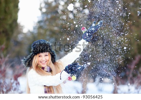 Beautiful blond hair girl i winter clothes