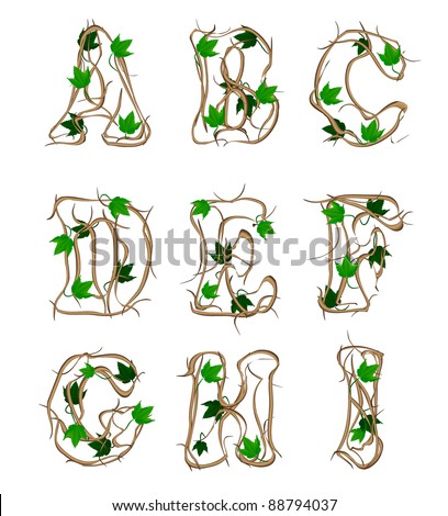 Letters Of The Alphabet Tree Branches Stock Photo 88794037 : Shutterstock