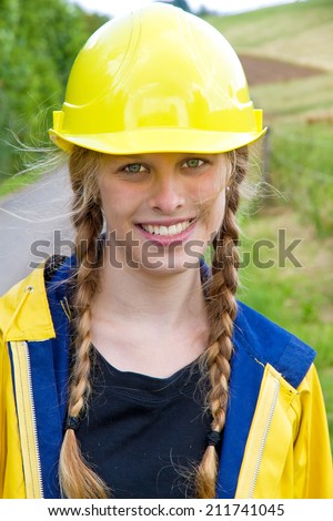 Young woman in work wear