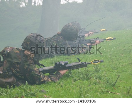 British Army Soldiers on training exercise