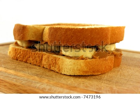Toasted peanut butter and banana sandwich