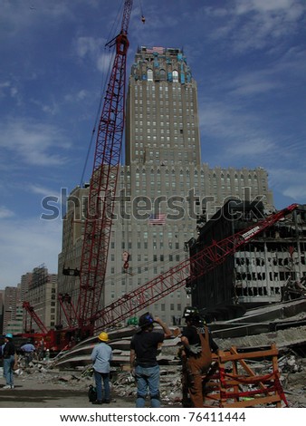 View from Ground Zero World Trade Center on 9-18-2001