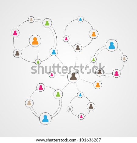 Social Media Circles, Network Illustration, Vector, Icon