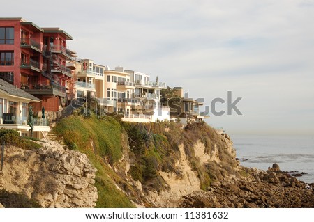 Vacation homes on California coast; Corona del Mar, California