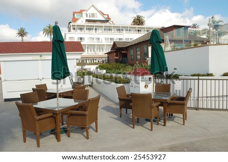 Outdoor dining area; Hotel del Coronado; Coronado, California