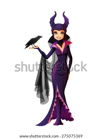 Maleficent cartoon character isolated