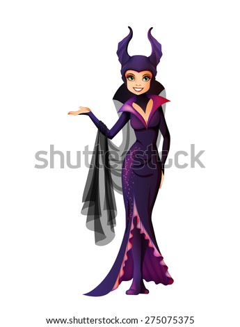 Maleficent cartoon character isolated