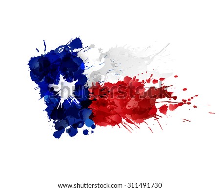 Flag of Texas made of colorful splashes