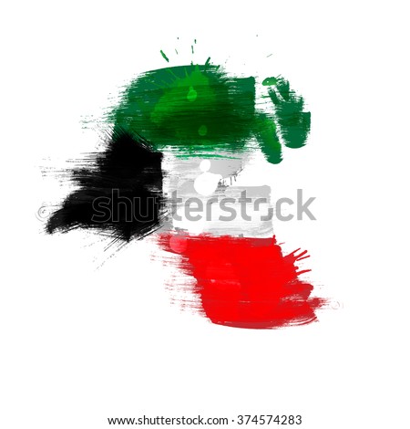 Grunge map of Kuwait with flag