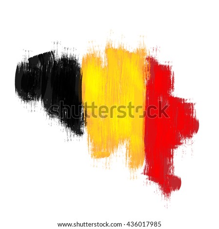 Grunge map of Belgium with Belgian flag