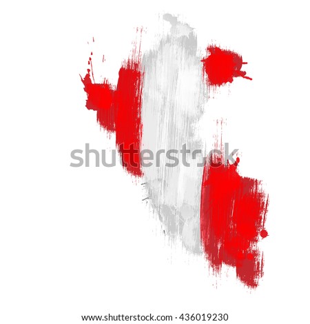 Grunge map of Peru with Peruan flag