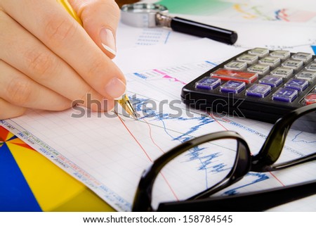 student, business workplace. Woman hand
