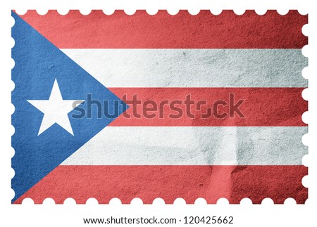 Puerto Rico Flag Painted On Paper Postage Stamp Stock Photo 120425662 ...