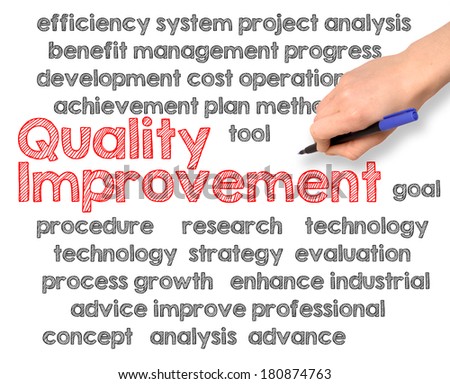 business hand writing quality improvement on white background