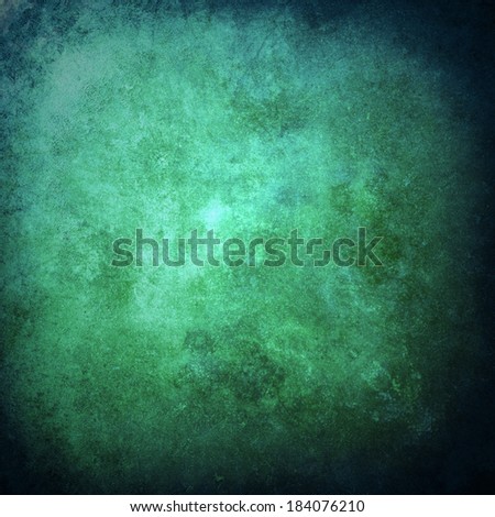 blue green background with dark vintage grunge background texture and frame border