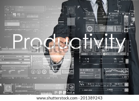 businessman writing productivity