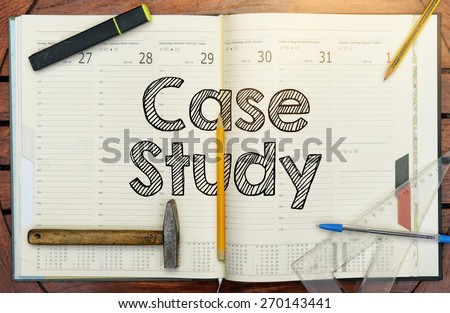 notebook with the note in the center about Case Study