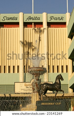 ARCADIA, CA - JAN 10, 2009: Entrance to historic Santa Anita Park, host of the 2008 Breeders Cup and the upcoming Sunshine Millions race classic.