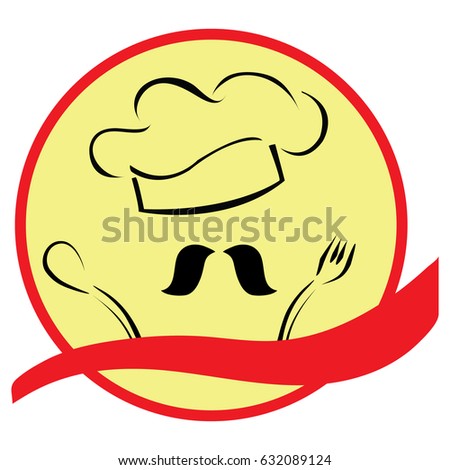 Abstract Chef's Hat with knife and spoon