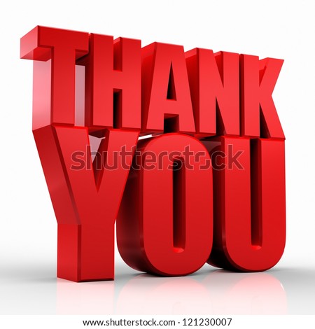 3D Thank You - stock photo