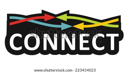 Connetion, Communication concept, abstract illustration with different colored arrows