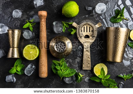 Similar – Foto Bild Zutaten und Barkeeper-Werkzeuge für Mojito-Cocktail