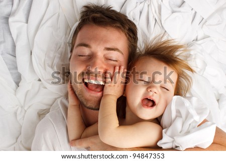 Similar – Image, Stock Photo Father and kid having fun on beach