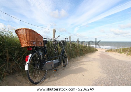 Similar – Image, Stock Photo Bicycle tour with dog