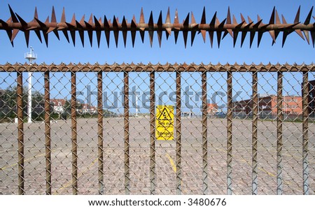 High voltage fence around factory perimeter