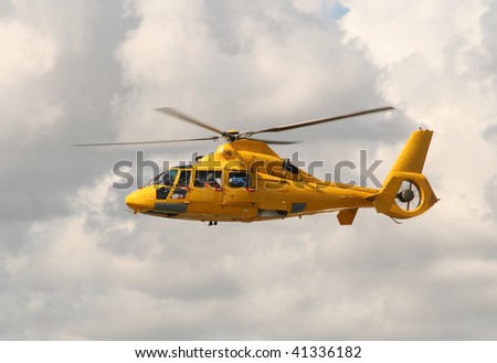 Rescue helicopter in action