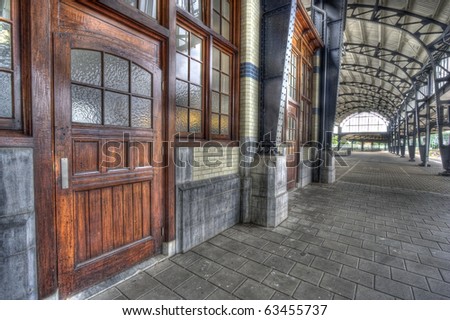 Historical Railway Station Haarlem in Holland