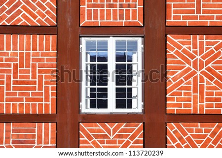 Window of old timber framing house, Germany