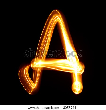 A- Pictured By Light Letters Stock Photo 130589411 : Shutterstock