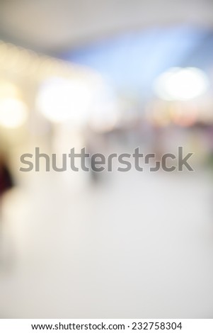 Background of duty free shop in airport out of focus