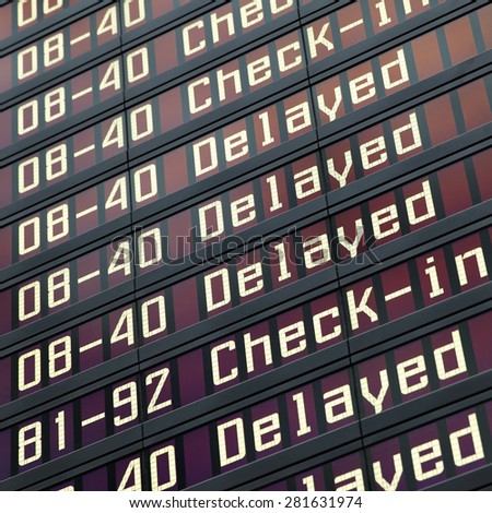 Flights information board in airport