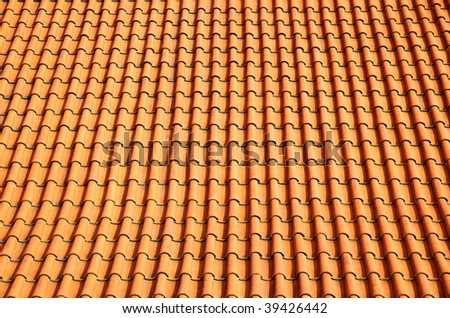 Old red tiled roof, may be used as background