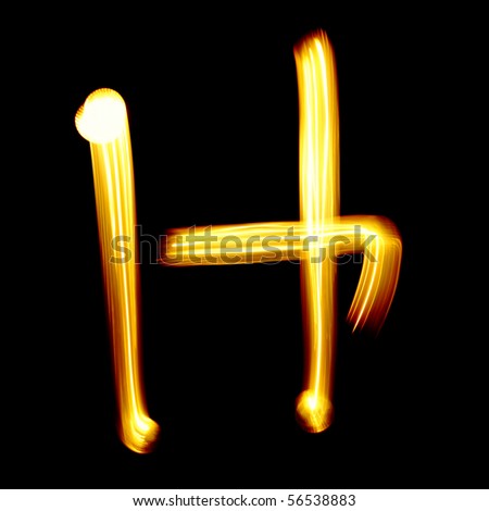 Created By Light Alphabet Over Black Background Stock Photo 56538883 ...