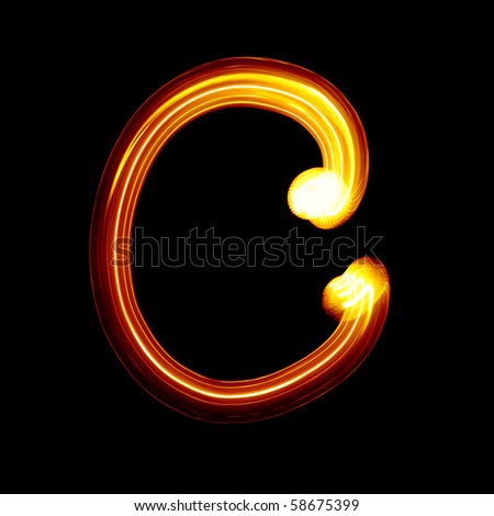 C - Created By Light Alphabet - Lower Case Character Stock Photo ...